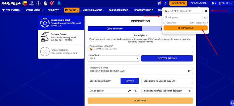 Login Paripesa